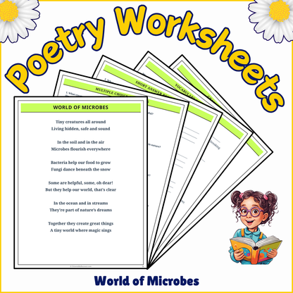 World of Microbes | Poem Grammar Worksheet Printable Activity