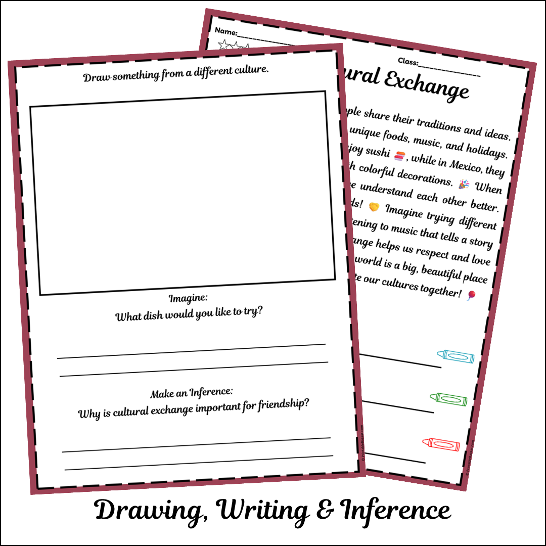 Cultural Exchange | Short Reading Comprehension Creative Worksheet