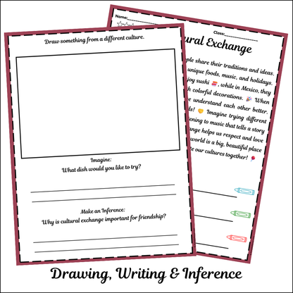 Cultural Exchange | Short Reading Comprehension Creative Worksheet