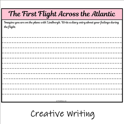 The First Flight Across the Atlantic | Main Idea and Supporting Details Reading Passage and Questions