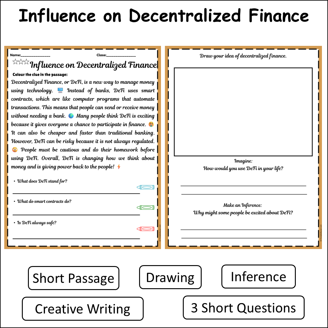 Influence on Decentralized Finance | Short Reading Comprehension Creative Worksheet