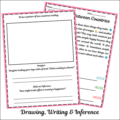 Trade Between Countries | Short Reading Comprehension Creative Worksheet