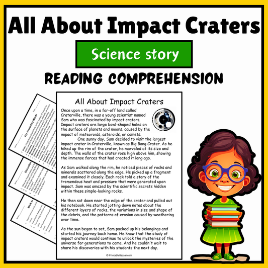 All About Impact Craters | Science Story Reading Comprehension Activity