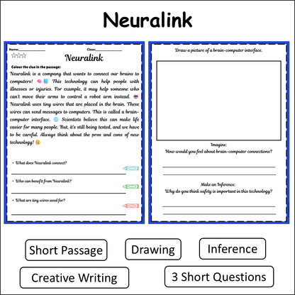 Neuralink | Short Reading Comprehension Creative Worksheet