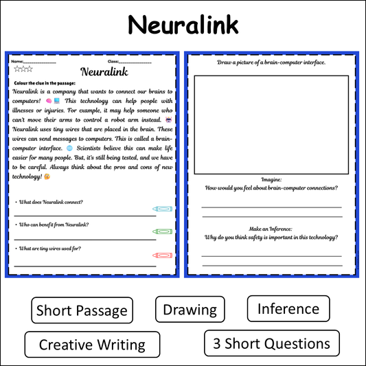 Neuralink | Short Reading Comprehension Creative Worksheet