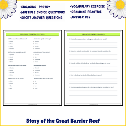 Story of the Great Barrier Reef | Poem Grammar Worksheet Printable Activity