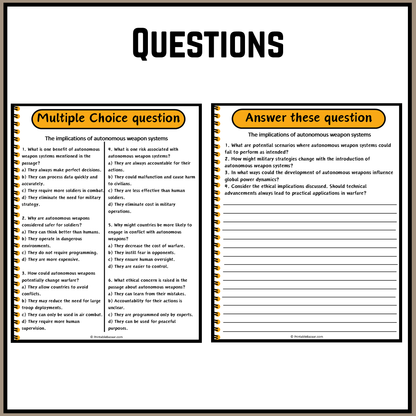 The implications of autonomous weapon systems | Debate Case Study Worksheet