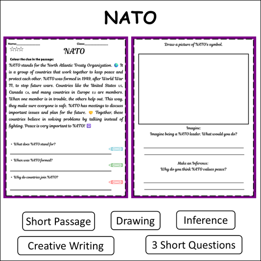 NATO | Short Reading Comprehension Creative Worksheet