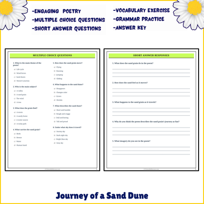 Journey of a Sand Dune | Poem Grammar Worksheet Printable Activity
