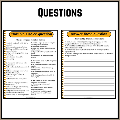 The role of big data in modern elections | Debate Case Study Worksheet