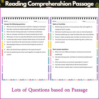 Weathering and Erosion | Reading Comprehension Passage and Questions