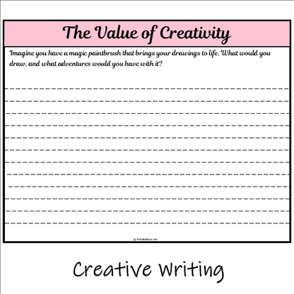 The Value of Creativity | Main Idea and Supporting Details Reading Passage and Questions