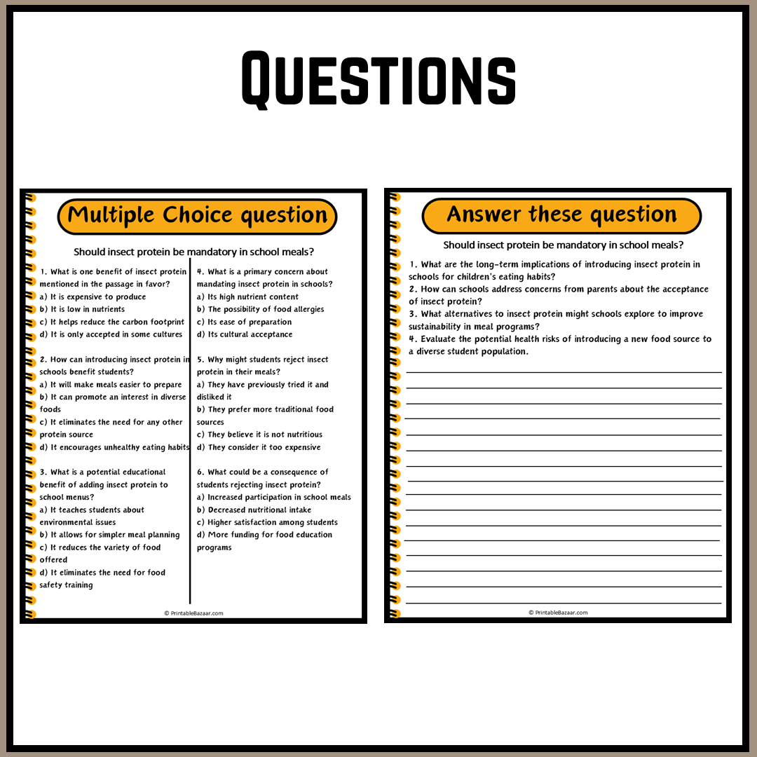 Should insect protein be mandatory in school meals? | Debate Case Study Worksheet