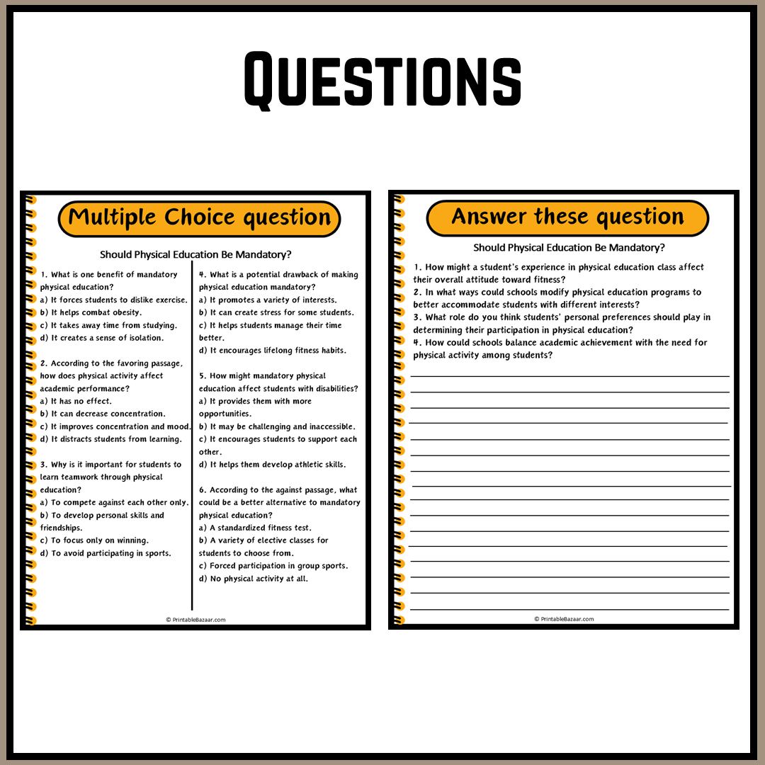 Should Physical Education Be Mandatory? | Debate Case Study Worksheet