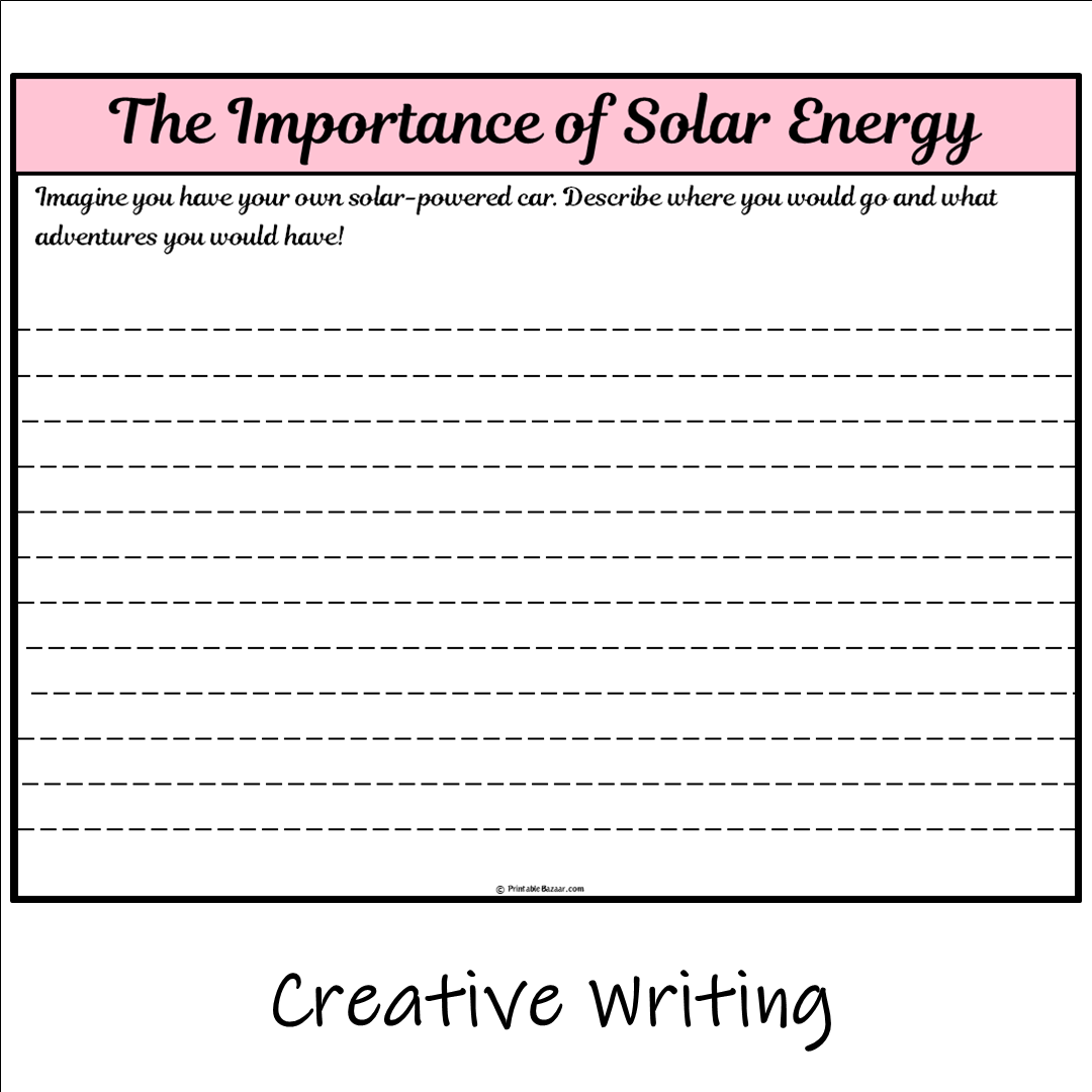 The Importance of Solar Energy | Main Idea and Supporting Details Reading Passage and Questions