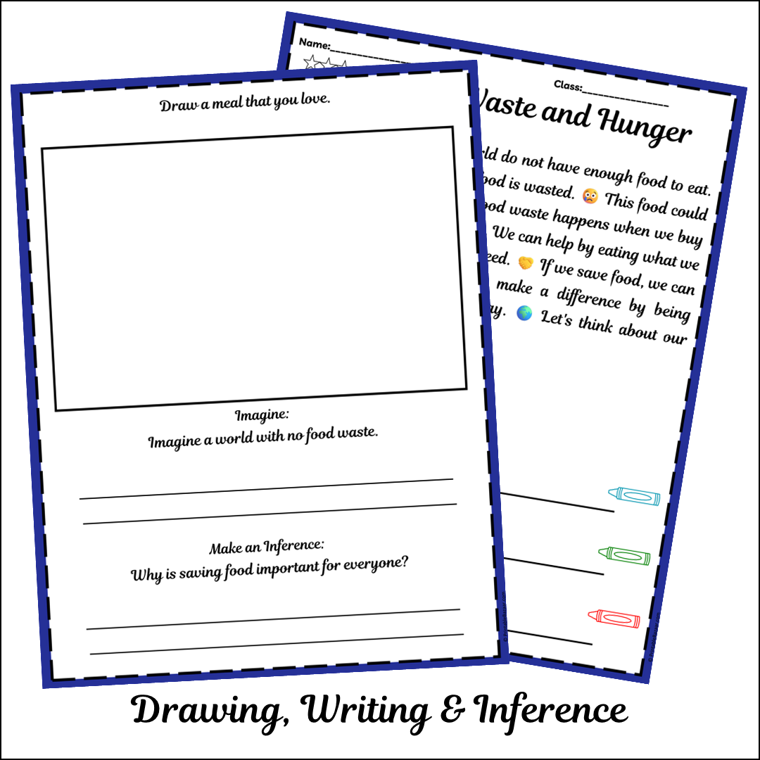 Food Waste and Hunger | Short Reading Comprehension Creative Worksheet