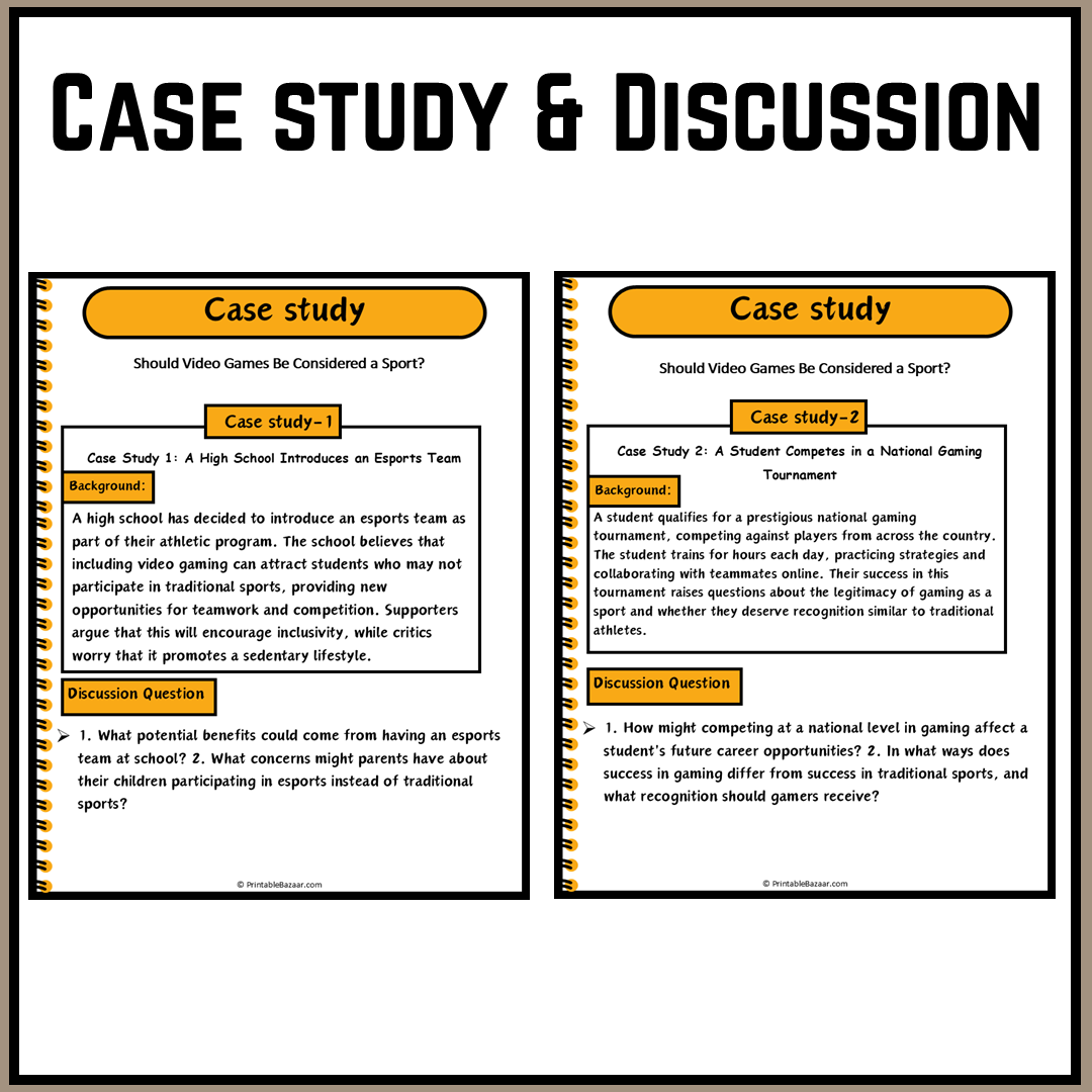 Should Video Games Be Considered a Sport? | Debate Case Study Worksheet