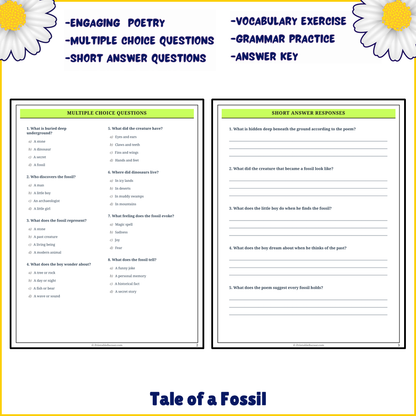 Tale of a Fossil | Poem Grammar Worksheet Printable Activity