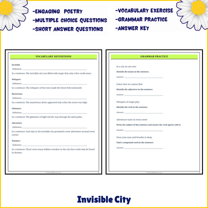 Invisible City | Poem Grammar Worksheet Printable Activity
