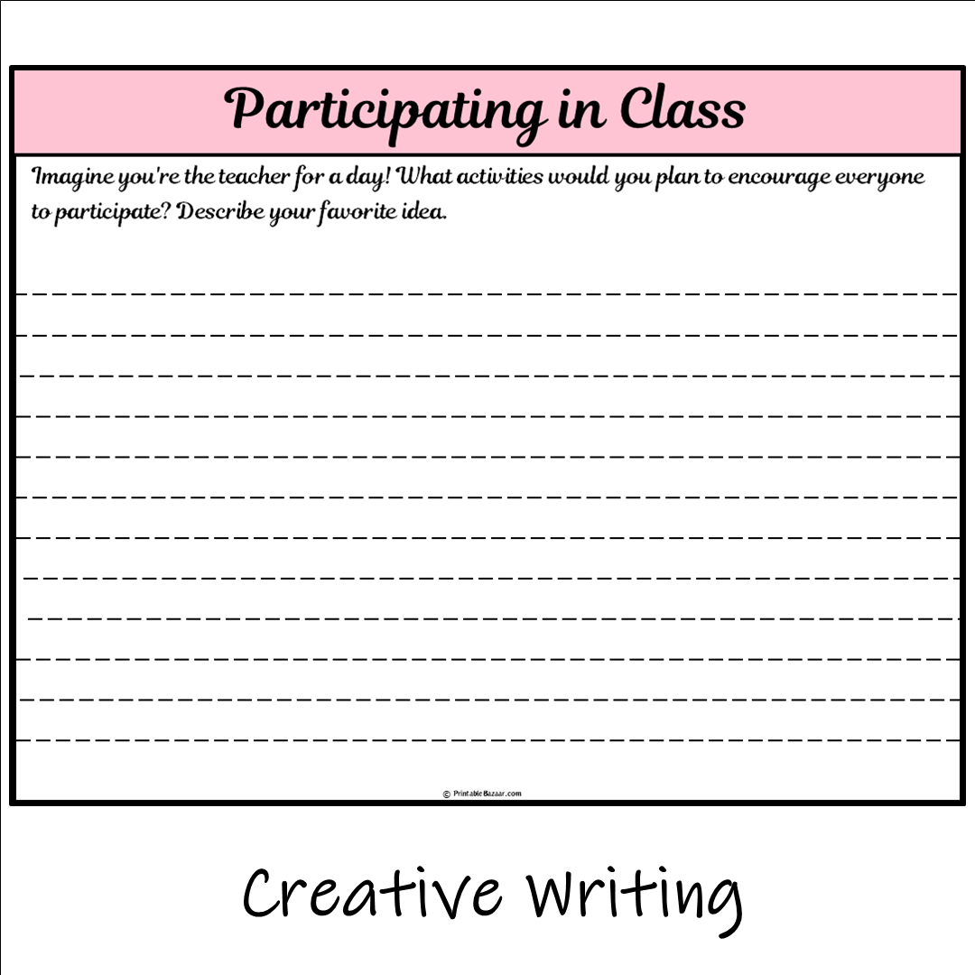 Participating in Class | Main Idea and Supporting Details Reading Passage and Questions