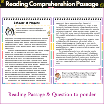 Behavior of Penguins | Reading Comprehension Passage and Questions
