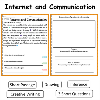 Internet and Communication | Short Reading Comprehension Creative Worksheet