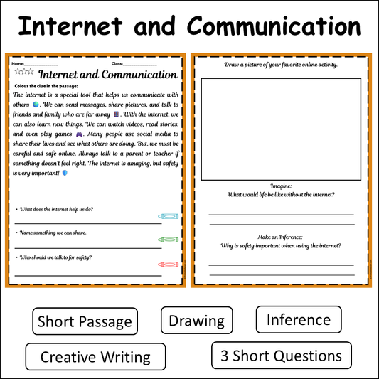 Internet and Communication | Short Reading Comprehension Creative Worksheet