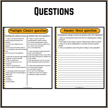 Should genetic editing in humans be allowed under strict regulations? | Debate Case Study Worksheet