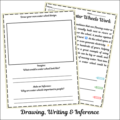 How Water Wheels Work | Short Reading Comprehension Creative Worksheet