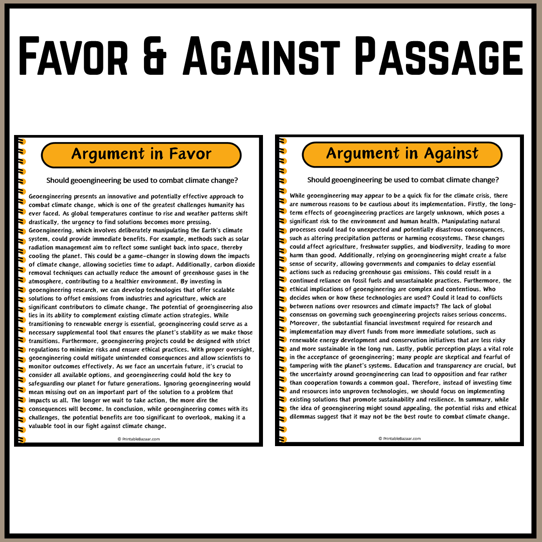 Should geoengineering be used to combat climate change? | Debate Case Study Worksheet