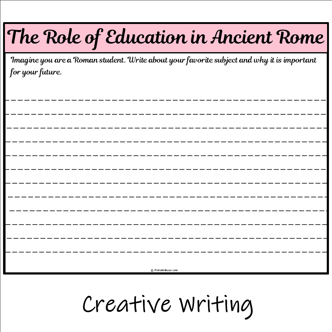 The Role of Education in Ancient Rome | Main Idea and Supporting Details Reading Passage and Questions