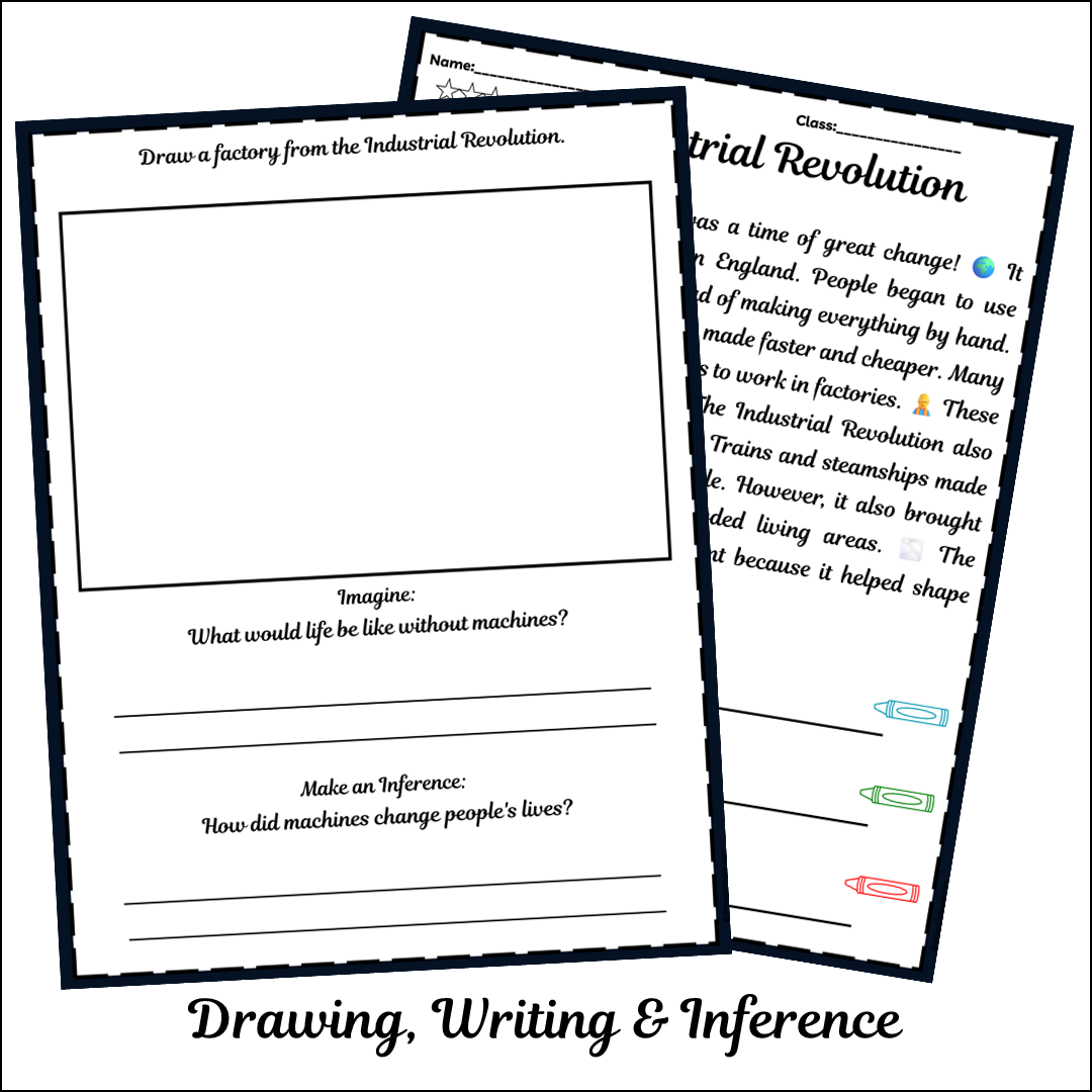 Industrial Revolution | Short Reading Comprehension Creative Worksheet