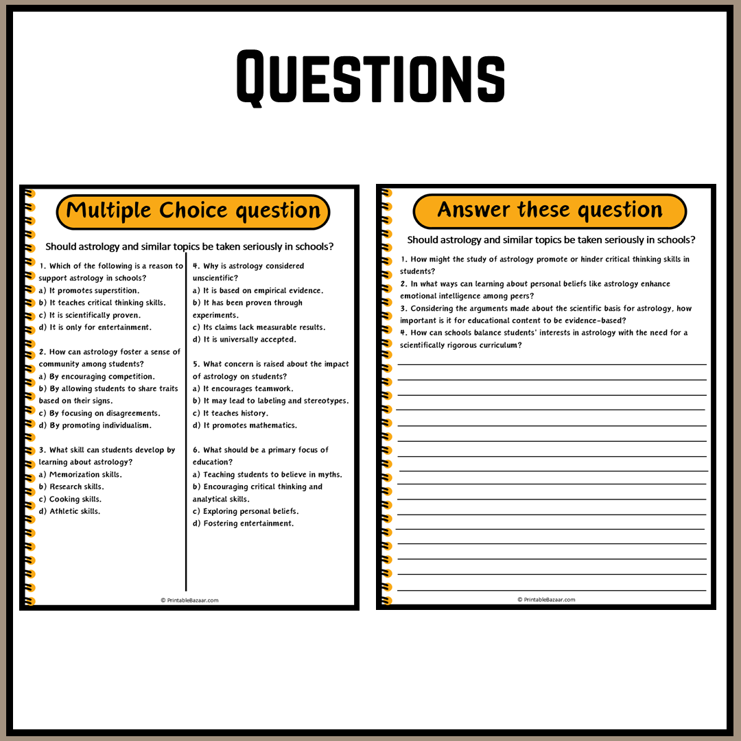 Should astrology and similar topics be taken seriously in schools? | Debate Case Study Worksheet