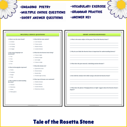 Tale of the Rosetta Stone | Poem Grammar Worksheet Printable Activity