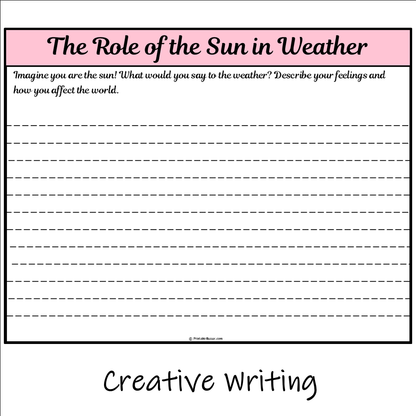 The Role of the Sun in Weather | Main Idea and Supporting Details Reading Passage and Questions