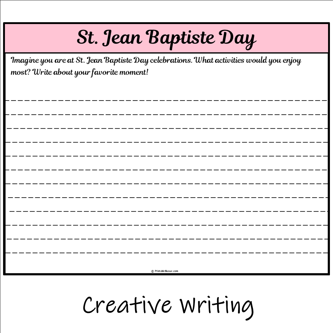 St. Jean Baptiste Day | Main Idea and Supporting Details Reading Passage and Questions