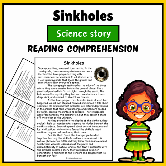 Sinkholes | Science Story Reading Comprehension Activity