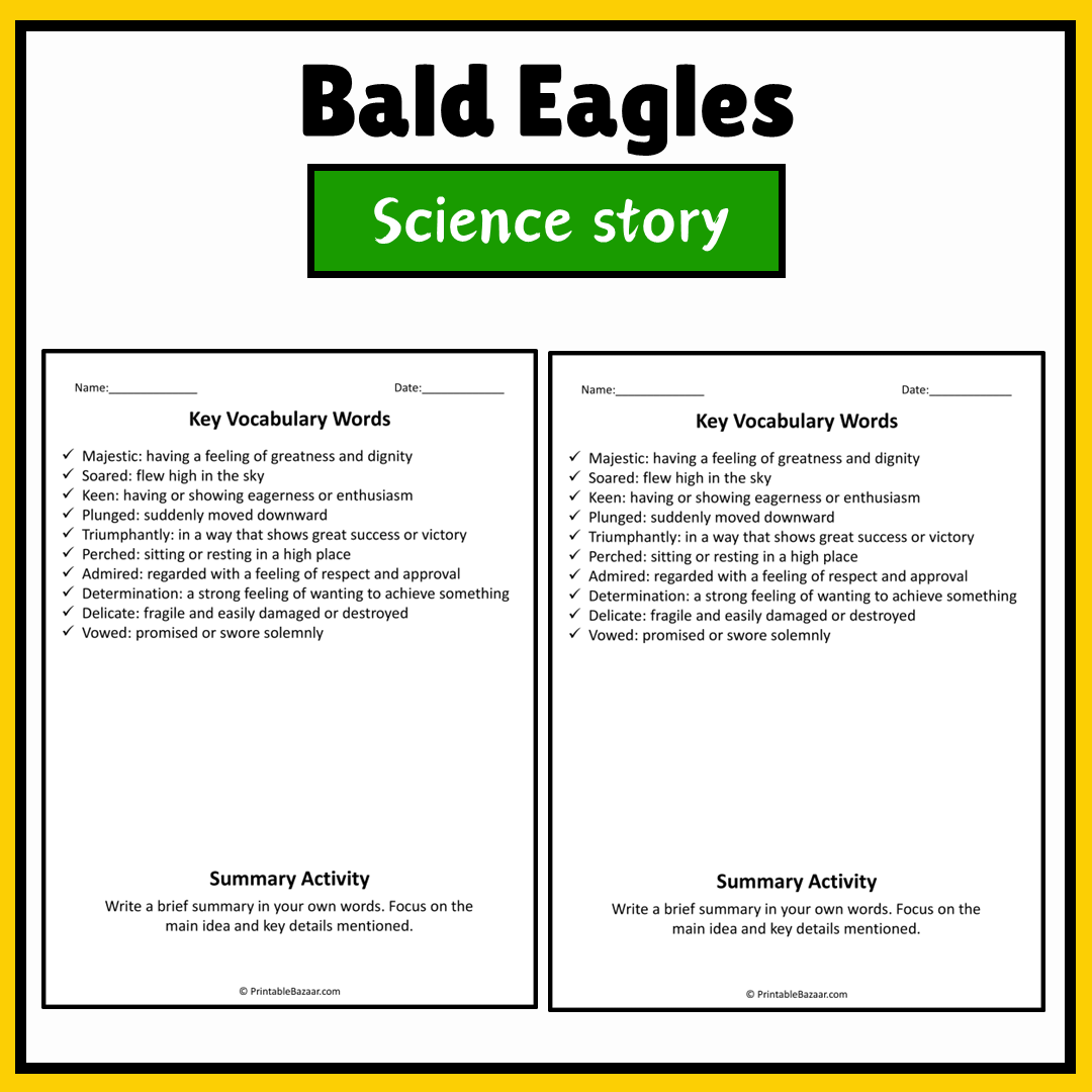 Bald Eagles | Science Story Reading Comprehension Activity