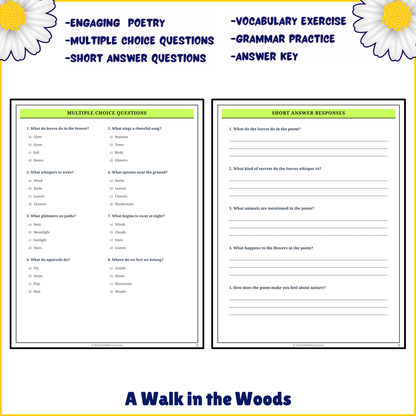 A Walk in the Woods | Poem Grammar Worksheet Printable Activity