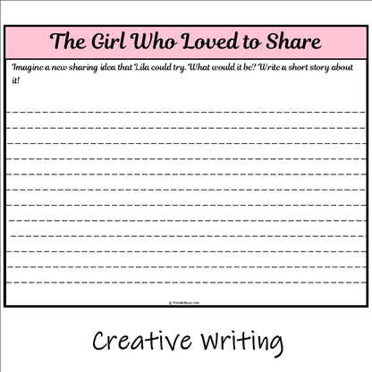 The Girl Who Loved to Share | Main Idea and Supporting Details Reading Passage and Questions