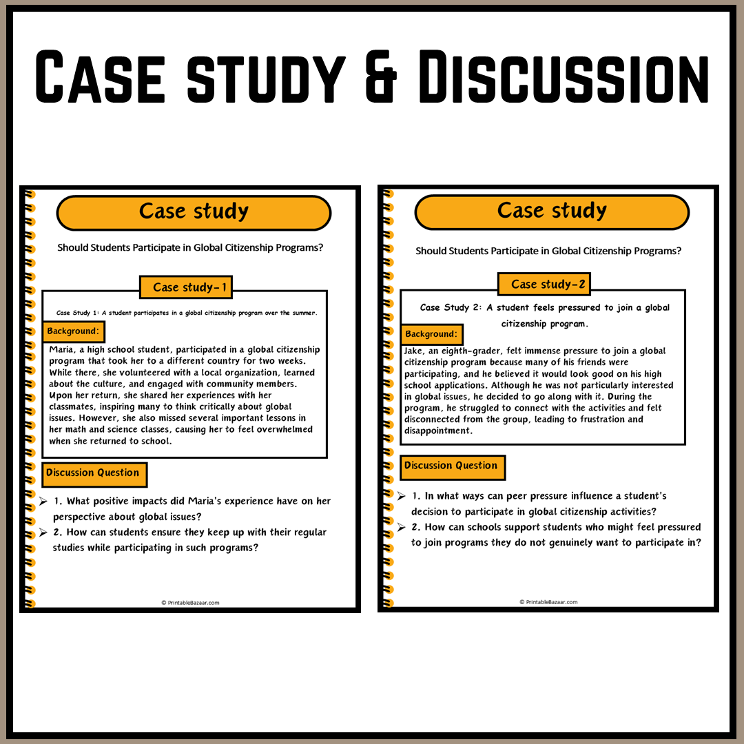 Should Students Participate in Global Citizenship Programs? | Debate Case Study Worksheet