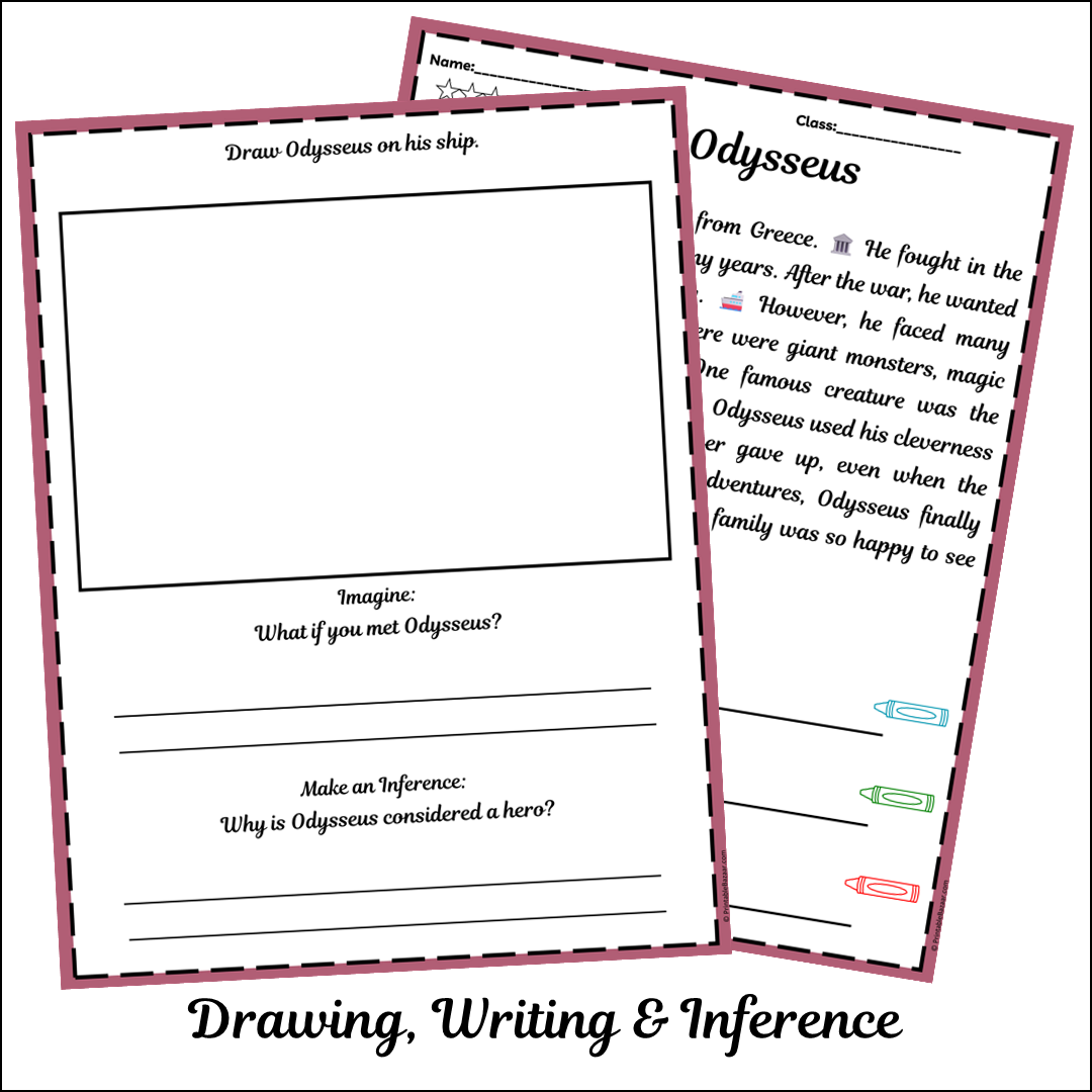 Odysseus | Short Reading Comprehension Creative Worksheet