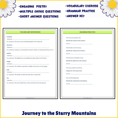 Journey to the Starry Mountains | Poem Grammar Worksheet Printable Activity