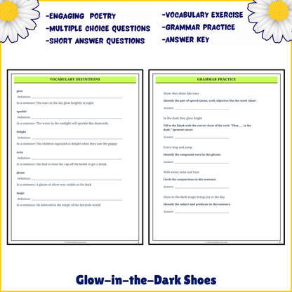 Glow-in-the-Dark Shoes | Poem Grammar Worksheet Printable Activity
