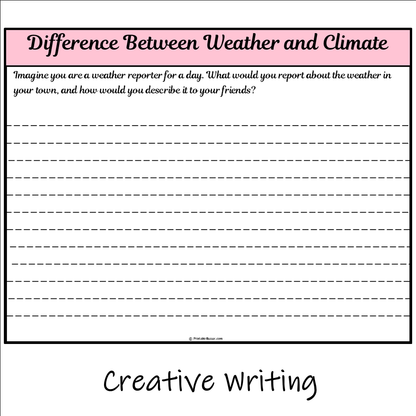 Difference Between Weather and Climate | Main Idea and Supporting Details Reading Passage and Questions