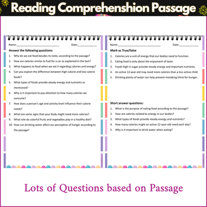 What Are Calories | Reading Comprehension Passage and Questions