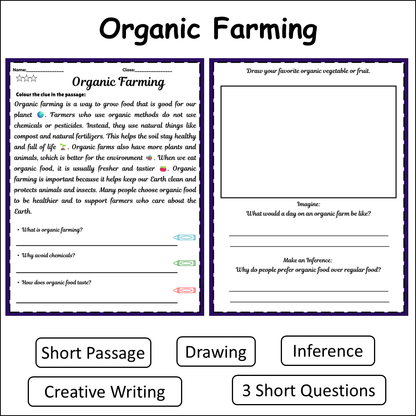 Organic Farming | Short Reading Comprehension Creative Worksheet