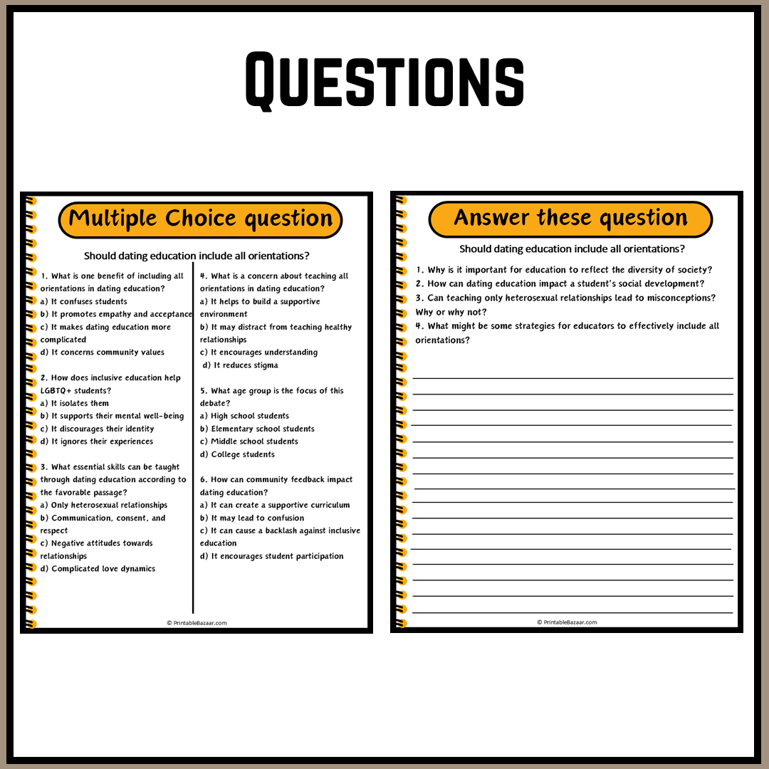 Should dating education include all orientations? | Debate Case Study Worksheet