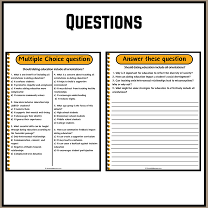 Should dating education include all orientations? | Debate Case Study Worksheet