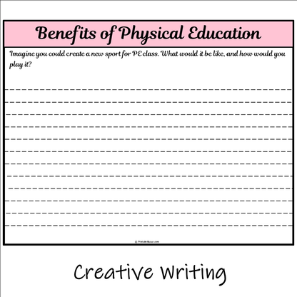 Benefits of Physical Education | Main Idea and Supporting Details Reading Passage and Questions